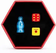 FanRoll by Metallic Dice Games Cat's Eye Aquamarine Catan Premium Robber and Metal Dice Set