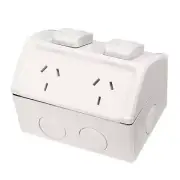 Waterproof 2 GPO 10 Amp IP53 Double Power Point Weatherproof Outdoor Outlet