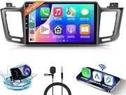 Car Radio for Toyota RAV4 2013-2019 4G+64G Android Car Stereo with Bluetooth GPS Wireless Carplay Android Auto, Hodozzy 10.1 inch Touch Screen Radio with WiFi FM/RDS Radio, EQ/USB/SWC,Backup Camera