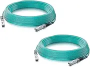 10G SFP+ AOC Cable - 10GbE SFP+ to SFP+ Active Optical Fiber Cable, OM3 MMF Direct-Attach Fiber Assemblies with SFP+ connectors for Cisco SFP-10G-AOC10M, Ubiquiti UniFi, Supermicro, 10-Meter, 2-Pack