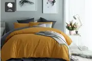 Accessorize Waffle Ochre Cotton Quilt Cover Set Queen