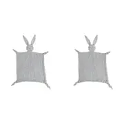 2x Urban Bubsy Bunny Cotton Muslin 30cm Comforter w/ Plush Baby/Infant Toy Blue