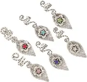 [Beatifufu] Unique Pirate Hair Beads for Women 6pc Dreadlock Jewelry Set Braiding Hair Accessories Pendant and Cuffs