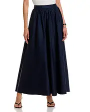 French Connection Sateen Weave Cotton Maxi Skirt