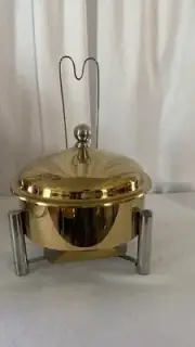 GOLD Chafing Dish buffet set 4 Quarts WITH LID HOLDER