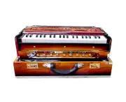 Maanvish Portable Harmonium Double Reeds, 3 1/2 Octaves, 9 stops,4 Extra Notes