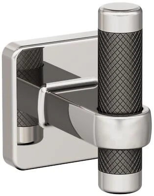 Amerock BH36563PNGM Bronx Single Robe Hook, Polished Nickel / Gunmetal