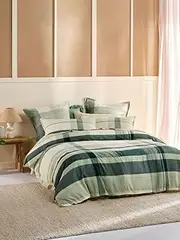 [Linen House] Levon Quilt Cover Set, Green, Super King Size