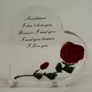 Bircraft, Handcarved, Handcolored “Sweetheart” Lucite, Decoration, Vintage