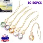 Up to 50x Car Hanging Diffuser Air Freshener Perfume Empty Glass Bottle Ornament