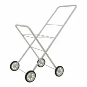 Sunfresh Folding Laundry Trolley Cart Clothing Collapsible White Steel