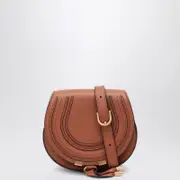 [Chloé] Marcie small leather saddle bag One size Brown