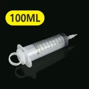 2x Reusable Plastic Syringe Big Large Hydroponics Nutrient Measuring 100ml