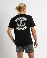 [The Mad Hueys] The Mad Hueys Men's Skull Anchor T-Shirt in Black Size 2XL 2XL Black
