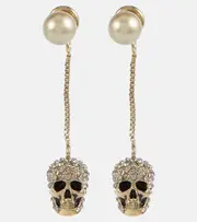 [McQueen] McQueen Skull embellished drop earrings One Size gold