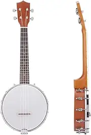 Concert Ukulele Banjo Kit - Maple Rosewood Banjolele for Beginners, Travel Banjo Drum