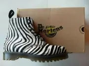 DOC DR. MARTENS ZEBRA PONY HAIR REAL FUR LEATHER BOOTS BRAND NEW RARE UNISEX 7UK