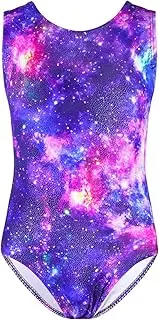 TENVDA Girls Leotards for Gymnastics Outfits Sparkle Kids One-Piece Colorful Dancewear Size 2-12 Years Old