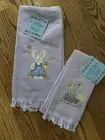NWT Set of 2 Sonoma Spring Easter Hand & Fingertip Towels Purple Embroidered NEW