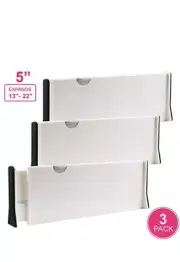 Rapturous 3 Pack Kitchen Drawer Divider - 5 Inch High and Expands from 13-22