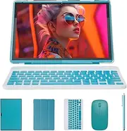 ATOZEE Tablet 2 in 1 Android 14 Tablet with Keyboard 10 inch Tabletas, Include Mouse Stylus Pen Case, 6000mAh 6GB+32GB ROM 1TB Expandable Tableta, 2MP+8MP Dual Camera, WiFi-6 BT Tablets PC.