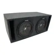 Universal Car Stereo Slotted S Port Dual 8" Kicker CompR CWR8 Sub Box - 2 Ohm