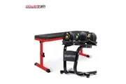 Powertrain 48KG Adjustable Dumbbell Set (Gold) & Stand with Height-Variable Bench