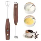 Handheld Milk Frother Electric Whisk Rechargeable Foam Maker 2 Head 3 Speeds
