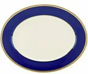Lenox Independence Oval Serving Platter 13" Blue Banded New Boxed