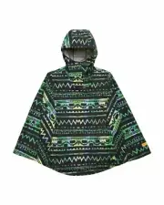 HERSCHEL Women's VOYAGE Poncho - Zig Zag Black Green - Small - NWT