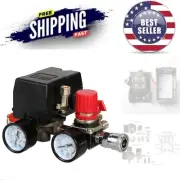 Heavy-Duty Manifold Regulator with Gauges & Pressure Switch for Air Compressors