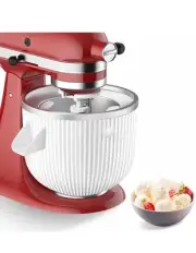 Ice cream maker attachment for KitchenAid stand mixer, white