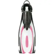 Cressi Reaction Open Heel Fins with Bungee Straps, X-Small/Small, White/Pink
