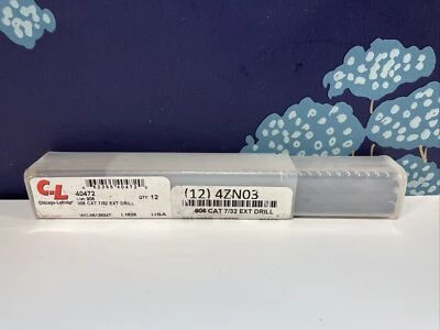 12-PACK Chicago-Latrobe 40472 HSS Extension Drill Bits 906 CAT 7/32 x 6" Oxide