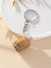 Milk Tea Cup Charm Keychain Casual