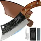 XYJ Tactical Kitchen Knife 6.2 Inch Cleaver Chef Knives with Carrying Leather Kn