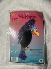 Vulture Art Tissue Decoration Halloween NEW IN PLASTIC Hanging 17"
