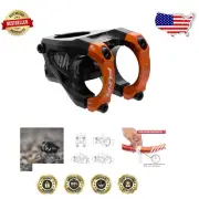 Precision-Engineered Orange Bike Stem with Adjustable Height for Mountain Riders