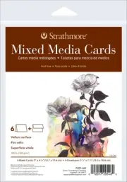 3 Pack Strathmore Cards & Envelopes 5"X6.875" 6/Pkg-Mixed Media P205462