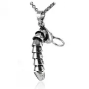 Dick Necklace Sterling Silver Handmade Pendant Necklace A Fun Valentine's Day Gift For Both Men And Women grey