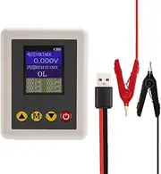 xioaue TS4520 AC 4-Wire Voltage Resistance Tester 1.77inch TFT Display Battery Resistance Tester with Type A USB to Kelvin Clip