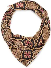 [miaozhen] Silk square essentials shawls and wraps for man for Christmas 35.4 Inches Flat Geometric Peach Gold bufandas para mujer para frio, Flat Geometric Peach Gold