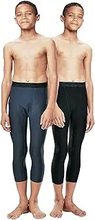 [DEVOPS] Boys 3/4 (2 Packs) Compression Cool Dry Tights Baselayer Running Active Leggings Pants