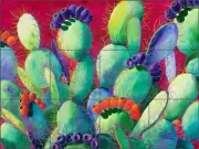 Cactus Tile Backsplash Susan Libby Southwest Art Ceramic Mural SLA008