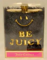 JUICY COUTURE - Black & Gold Fuzzy Furry "BE JUICY" Beverage Cocktail FLASK *NEW
