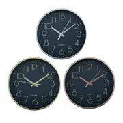 Ozoffer Clock Quartz 19.5cm Diamater White Round Analogue Stylish Black Design