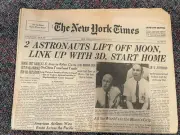 VINTAGE NEW YORK TIMES 7/22/1969 NEWSPAPER ASTRONAUTS LIFT OFF MOON Apollo 11