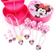 Minnie Mouse Jewellery Box Necklace Earring Princess Kids Girls Toy Gift