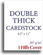 110lb Cover Ultra Heavyweight Double Thick Cardstock - Bright White - 8.5" x 11" - for Inkjet/Laser Printers 50 Sheets White