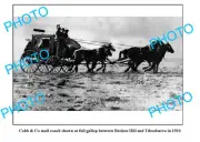 OLD 6 x 4 PHOTO COBB & Co MAIL COACH BROKEN HILL - TIBOOBURRA c1910